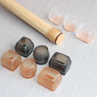 ☍◊ 4Pcs Silicone Chair Leg Caps Rectangle Square Round Non-slip Table rubber feet Pads Protection Bottom Cover Pads Floor protector