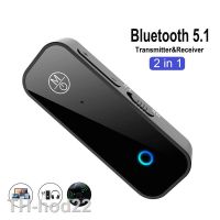 2023❏◙♘ 2 in1 Bluetooth 5.1 Transmitter Receiver 3.5mm Jack Audio AUX Lavalier Car Aux HIFI Headset