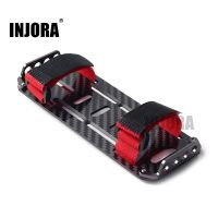 INJORA RC Car Carbon Fiber Battery Mounting Plate with Tie for 1/10 RC Crawler Car Axial SCX10 90046 Electrical Connectors