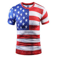 Online-Home USA Flagเสื้อยืดMensธงชาติอเมริกาเสื้อกรกฎาคม4thดาวรักชาติลายแขนสั้นเสื้อยืดTops