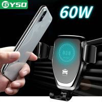 [IFGG ONE]๑◙ GYSO 60W Fast Qi Car Wireless Charger For iPhone 13 12 11 Pro MAX Samsung S10 S9 Xiaomi Mi 9 Wireless Charging Phone Car Holder