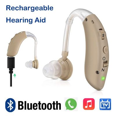 ZZOOI Rechargeable Bluetooth USB Mini Digital BTE Hearing Aid Sound Amplifier for Mild to Severe Hearing Loss Drop Shipping