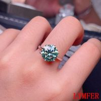 5 carats Green moissanite New women ring, 925 Sterling silver, beautiful color, sparkling, D VVS1