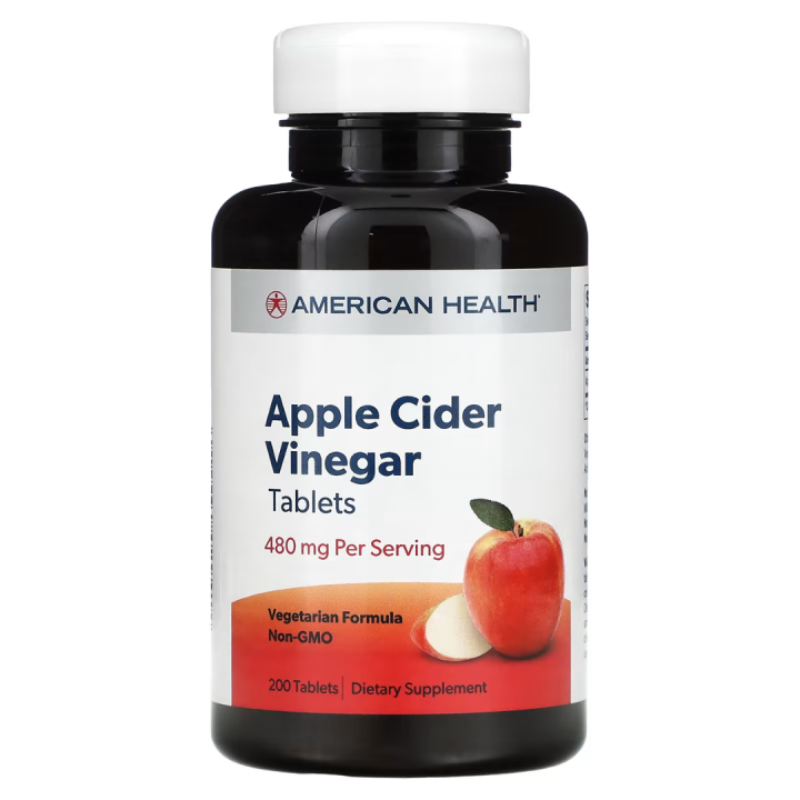 American Health, Apple Cider Vinegar Tablets, 200 Tablets Lazada