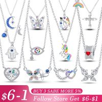 【cc】✥✑  Snake Patterned Interlocking Unicorn Necklace for 925 Sterling Pendant Jewelry Birthday