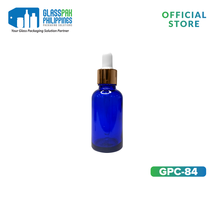 Glasspak 30ml100ml Blue Glass Dropper Bottle Empty Cosmetic Packaging Container Vials Essential 4221