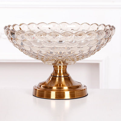 European Home Decoration Crystal Classical Fruit Plate Ashtray Candy Jar Decorative Fruit Bowl Set Glass