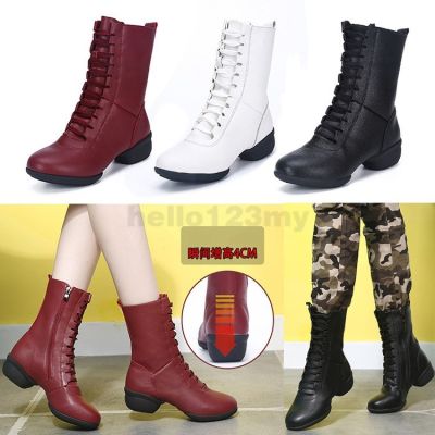 CODDi Yang Plus Size 36-42 Women Boots Jazz Ladies Square Dance Boots Soft Bottom Zip Shoes 2121