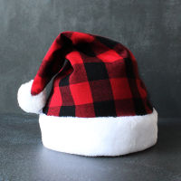 20211pcs Christmas Hat Red Black Plaid cotton hats Merry Christmas Decorations For Home gift new year Ornament natal gifts .
