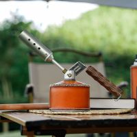 1 PCS High Power Folding Outdoor Camping BBQ Bonfire Wood Stove Burner Igniter Walnut Handle Outdoor Gas Torch