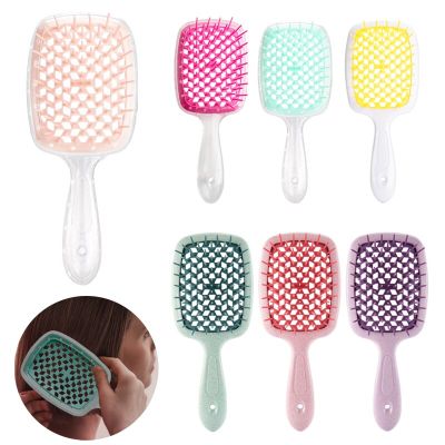 ‘；【。- 1Pcs New Wide Teeth Air Cushion Combs Women Scalp Massage Comb Hair Brush Hollowing Out Home Salon DIY Hairdressing Tools