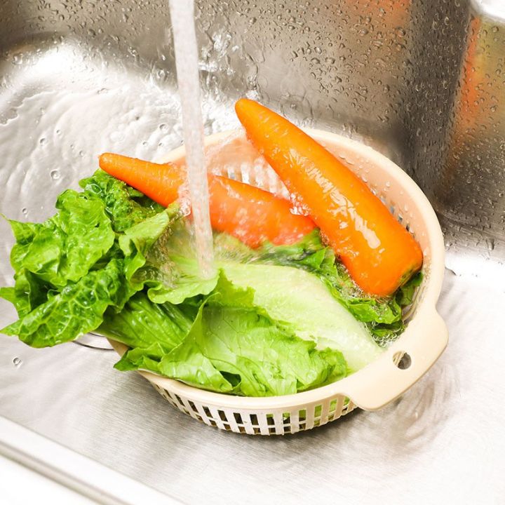 bkn-ตะกร้าล้างผัก-และผลไม้-พลาสติกสองชั้น-มีตะแกรงระบายน้ำ
