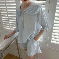 Summer Womens Lolita Princess Pajama +s Turn Down Collar Pyjamas