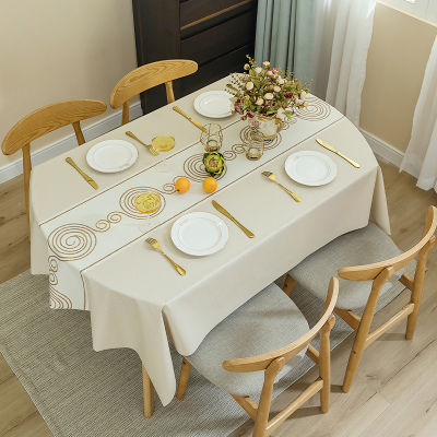 （HOT) ผ้าปูโต๊ะรูปไข่ยาวกันน้ำกันน้ำมันและกันลวกแบบใช้แล้วทิ้งสไตล์นอร์ดิก ins สี่เหลี่ยมผืนผ้า PVC แผ่นรองโต๊ะอาหารโต๊ะน้ำชา