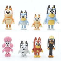 8PcsSet Cartoon Bluey Family Anime Figurine Action Figure Toys PVC Bluey Friends Model Dolls Kids Christmas Gifts