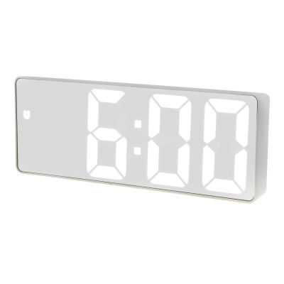 Alarm Clock LED Wood Voice Control Time Date Temperature Digital Bamboo Rectangle Table Desktop Clocks