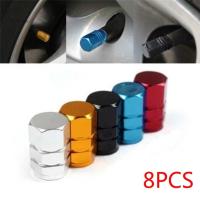 High Quality New 8pcs/pack Theftproof Aluminum Car Wheel Tires Valves Tyre Stem Air Caps Airtight Cover Valve Stems Caps Adapters