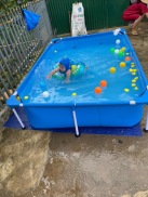 Bể bơi khung kim loại 2.21m x 1.50m x 43cm, bể bơi cho bé, hồ bơi trẻ em