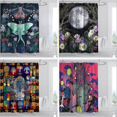 Flower Butterfly Cross Christianity Shower Curtain 3D Waterproof Polyester Home Background Wall Decor Bathroom Blackout Curtains