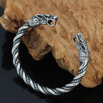 Nordic Viking Norse Dragon Scandinavian Bracelet Men Wristband Cuff Bracelets with valknut gift bag