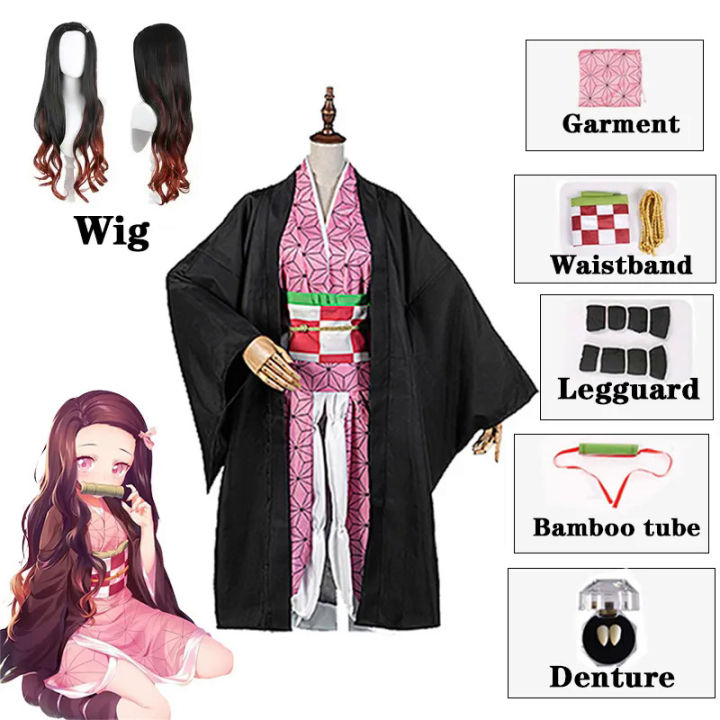 Anime Demon Slayer Nezuko Cosplay Trang Phục Kimono Kimetsu No Yaiba Kamado Nezuko Trang Phục 