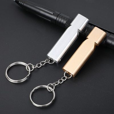 Double-frequency Gold/Sliver Emergency Survival Whistle Keychain Aerial Aluminum Alloy Camping Hiking Accessory Tool Survival kits