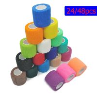 24/48Pcs Colorful Sport Self Adhesive Elastic Bandage Wrap Tape Elastoplast For Knee Support Pads Finger Ankle Palm Shoulder Label Maker Tape