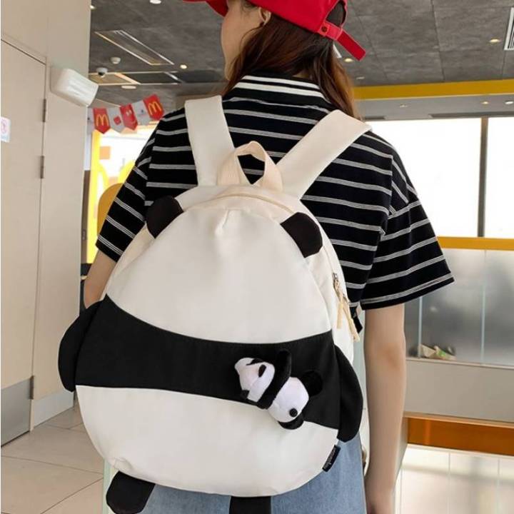 panda-simple-lightweight-cute-cartoon-backpack-for-women-versatile-student-schoolbag-fashion-and-large-capacity