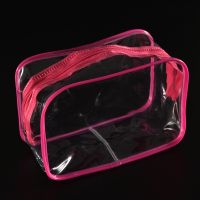 1pcs PVC Clear Plastic Bag Travel Toiletries Zipper Cosmetic Bag 15x7x10.5cm Pencil Bag Accessories