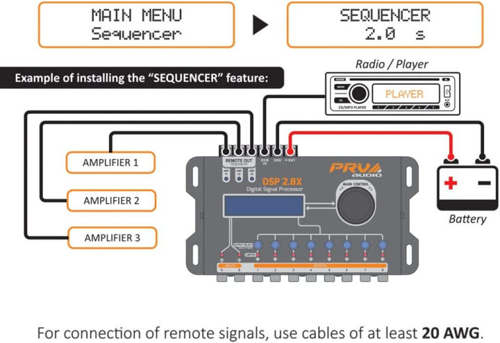 prv-audio-dsp-2-8x-car-audio-crossover-and-equalizer-8-channel-full-digital-signal-processor-dsp-with-sequencer