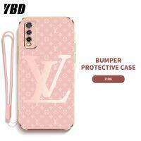 YBD LV ซิลิก้าเคสโทรศัพท์เจลพร้อมสายคล้องสำหรับ Vivo Y20 Y20i Y20S G Y12S Y20A Y12A Y3S 2026 V2029 V2038 V2044 V2033 V2042 V2069 V2039 V2068 V2027 V2032เคสบางพิเศษพร้อมป้องกันเลนส์