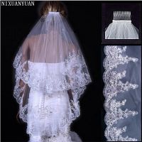 HOT NIXUANYUAN 2023 Cheap Wholsale Layears Ivory Wedding Veil Bridal Short Tulle Veils Accessories