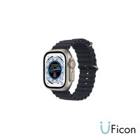 Apple Watch Ultra GPS + Cellular, 49mm Titanium Case with Ocean Band [iStudio by UFicon]