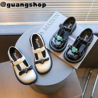 guangshop สไตล์กุทัณฑ์เด็กสาวหนังรองเท้าแบนหัวใจรักนุ่มแต่เพียงผู้เดียวรองเท้าเด็ก3-16ปี T22N08CC-159