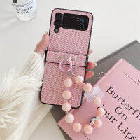 เคสฝาครอบกันกระแทกหรูหราแบบเกาหลีเคสสร้อยข้อมือเลเซอร์ทอลมหอมสำหรับ Samsung Galaxy Z Flip 5 Z Flip3 Zflip3 Zflip4 Z พลิก3 4 5G