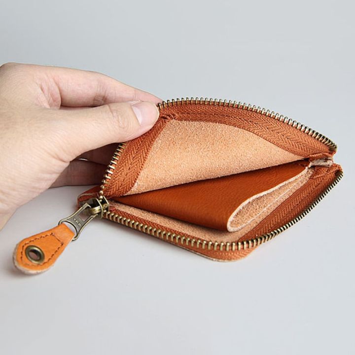 layor-wallet-กระเป๋าสตางค์ผู้หญิงวินเทจสั้นเข้ารูปมีซิปงานทำมือ-กระเป๋าใส่เงินกระเป๋าใส่เงินหนังแท้กระเป๋าใส่เหรียญกระเป๋าเก็บบัตร