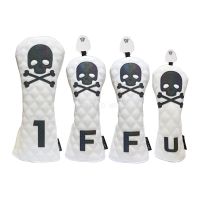 Golf Headcover Gradient Ramp Skull Driver Fairway Hybird Wood Head Cover Set หนัง PU คุณภาพสูง