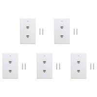 2 Port Ethernet Wall Plate, Cat6 Female to Female Wall Jack RJ45 Keystone Inline Coupler Wall Outlet, White