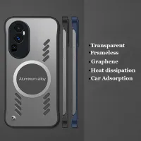 Frameless Transparent Matte Hard PC Metal Lens Case For Oppo Reno 10 Reno10 9 8 7 5 K 6 SE Pro Plus Car Magnetic Graphene Heat Dissipation Bumper Shell Cover Protector