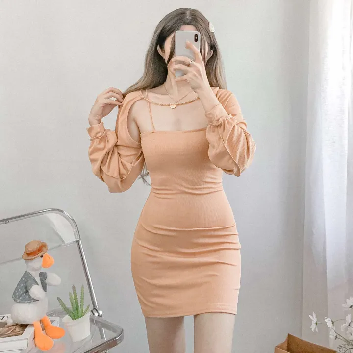 MNLCollectionPH Akie Korean Bodycon Chain Strappy Dress Set For Women ...