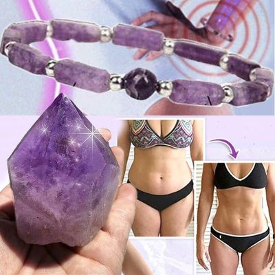 1pcs Amethyst Body-purify Slimming Bracelet Natural Amethyst Bead Energy Bracelets for Women Relieve Fatigue Lose Weight Gift