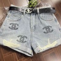 Celana Pendek Denim รุ่ยเอวสูงผู้หญิง CHAN