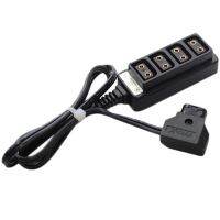 2X D-Tap Male to 4-Port P-Tap Female Camera Power Supply Distributor DTAP Fourway Splitter