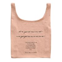 INS Hand Carry Letter Vest Bag Canvas Cotton Bag Coffee Bag Shoulder Bag Eco Shopping Bag Tote Bag