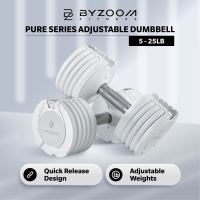 Byzoom Fitness Pure Series 25LB Adjustable Dumbbell (WHITE)-Single (1PC)