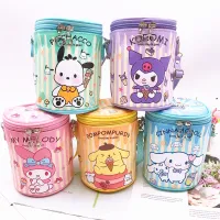 Dsj】อะนิเมะ Sanrio Kawaii My Melody Kuromi Hello Kitty Cinnamoroll เด็กการ์ตูนน่ารักกระเป๋าหิ้วทรงกระบอกกระเป๋าเก็บของน่ารัก