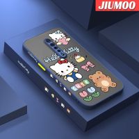 เคส JIUMOO สำหรับ OPPO Reno 2 Reno 2F Reno 2Z Reno2 F Reno2 Z ลายการ์ตูนน่ารักลาย Hello Kitty บางขอบสี่เหลี่ยมด้านข้างดีไซน์ใหม่มีน้ำค้างแข็งโปร่งใสกันกระแทกเคสมือถือแข็งปลอกซิลิโคนคลุมทั้งหมดกล้องป้องกันนุ่ม