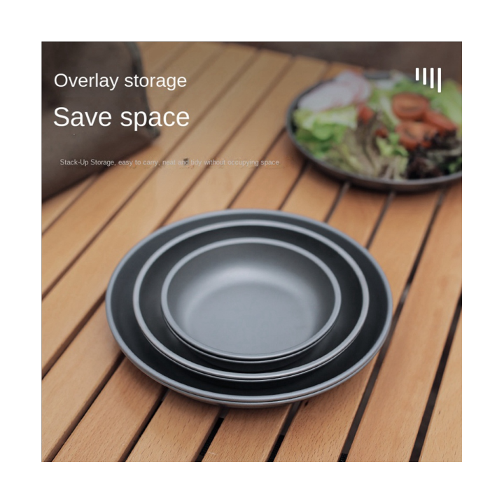 1-pcs-outdoor-cookware-camping-dinner-plate-heat-resistant-and-corrosion-resistant-picnic-plate-185mm