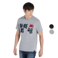 DAVIE JONES เสื้อยืดพิมพ์ลาย สีเทา สีดำ Graphic Print T-Shirt in gray black WA0079TD WA0079BK