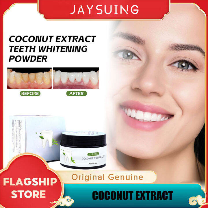 Jaysuing Teeth Whitening Powder Coconut Lemon Remover Coffee Tea Stain ...